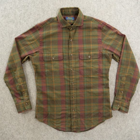 Polo Ralph Lauren Other - Ralph Lauren Shirt Mens Medium Green Brown Button Long Sleeve Flannel